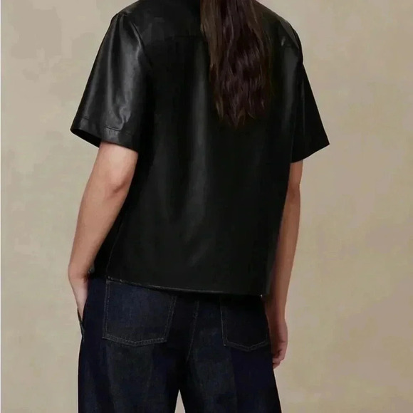 Banana Republic Vegan Leather Shirt NWT - Picture 3 of 12